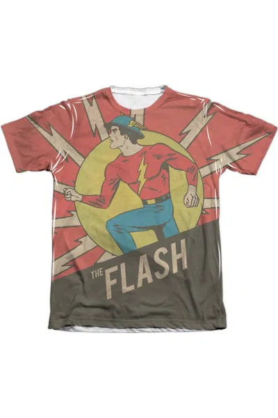 Gildan Dc Comics Flash Vintage Comic Flash Adult Poly/cotton Short Sleeve Tee / T-shirt In White