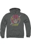 Gildan Dc Comics Flash Vintage Voltage Adult Pull Over Hoodie / Hooded Sweatshirt In Pink