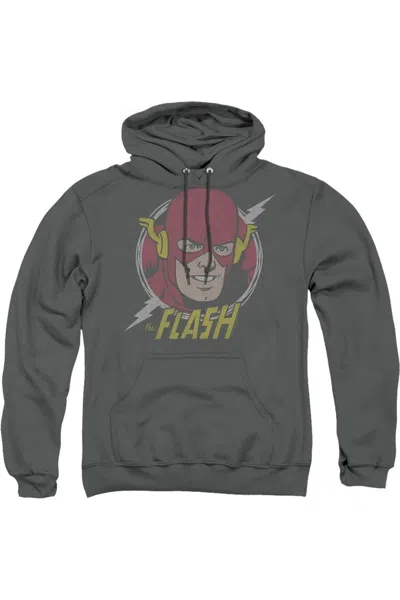 Gildan Dc Comics Flash Vintage Voltage Adult Pull Over Hoodie / Hooded Sweatshirt In Pink