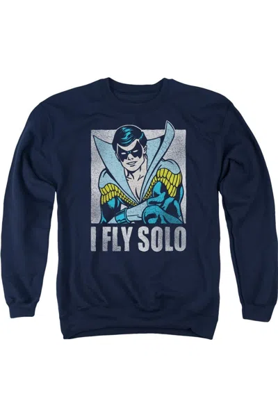 Gildan Dc Comics Fly Solo Adult Crewneck Sweatshirt In Blue