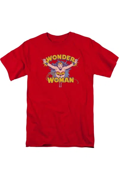 Gildan Dc Comics Flying Through Short Sleeve Adult Tee / T-shirt In Red