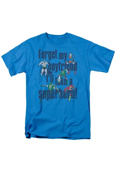 Gildan Dc Comics Forget My Boyfriend Short Sleeve Adult Tee / T-shirt In Blue