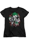 Gildan Dc Comics Four Of A Kind Short Sleeve Womens Tee / T-shirt In Black