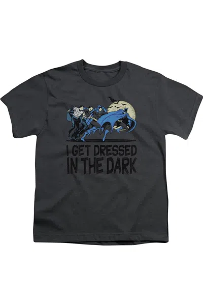 Gildan Kids' Dc Comics Get Dressed Short Sleeve Youth Tee / T-shirt In Gray