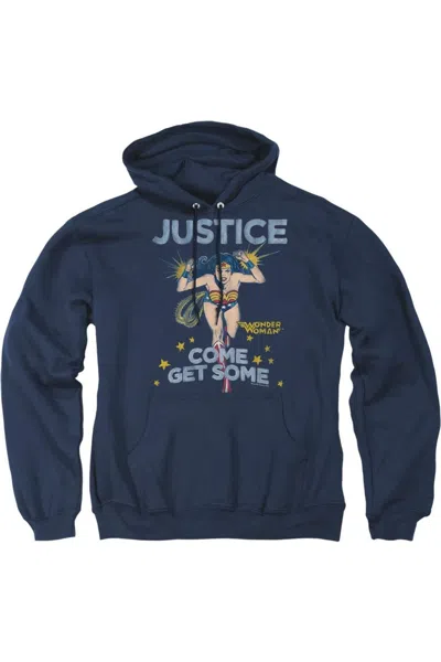 Gildan Dc Comics Get Some Adult Pull Over Hoodie / Hooded Sweatshirt In Blue