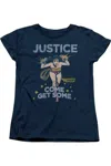 Gildan Dc Comics Get Some Short Sleeve Womens Tee / T-shirt In Blue