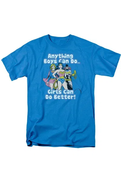Gildan Dc Comics Girls Can Do It Better Short Sleeve Adult Tee / T-shirt In Blue