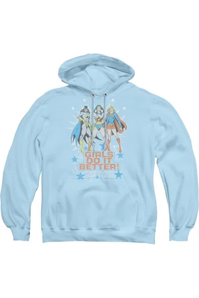 Gildan Dc Comics Girls Do It Better Adult Pull Over Hoodie / Hooded Sweatshirt In Blue