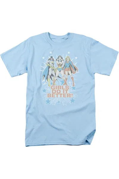Gildan Dc Comics Girls Do It Better Short Sleeve Adult Tee / T-shirt In Blue