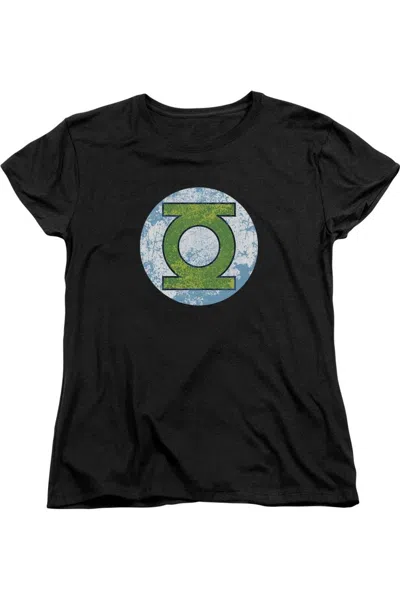 Gildan Dc Comics Gl Neon Distress Logo Short Sleeve Womens Tee / T-shirt In Black