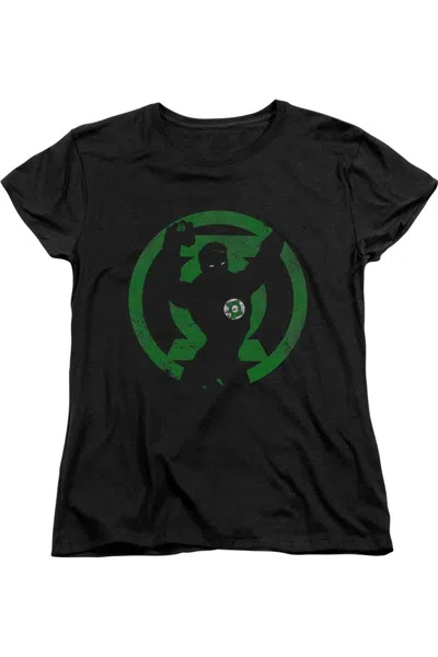Gildan Dc Comics Gl Symbol Knockout Short Sleeve Womens Tee / T-shirt In Black