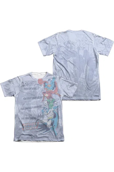 Gildan Dc Comics Good Guys (front/back Print) Adult 65/35 Poly/cotton Short Sleeve Tee / T-shirt In Blue