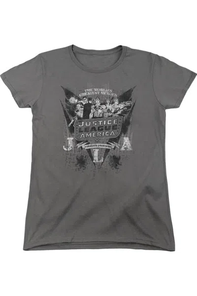 Gildan Dc Comics Greatest Heroes Short Sleeve Womens Tee / T-shirt In Pink