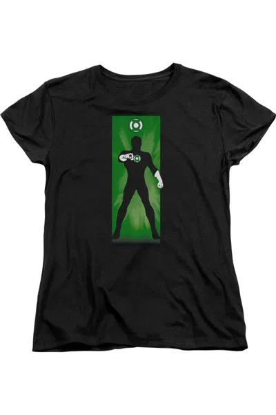 Gildan Dc Comics Green Lantern Block Short Sleeve Womens Tee / T-shirt In Black