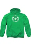 Gildan Dc Comics Green Lantern Green Lantern Logo Distressed Adult Pull Over Hoodie / Hooded Sweatshirt In Green