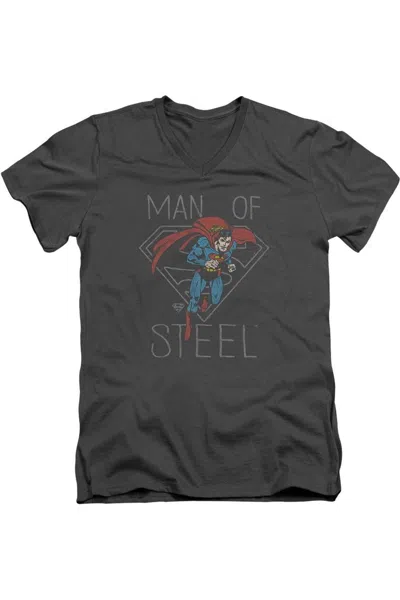 Gildan Dc Comics Hardened Heart Short Sleeve Adult V Neck Premium Cotton Tee / T-shirt In Pink