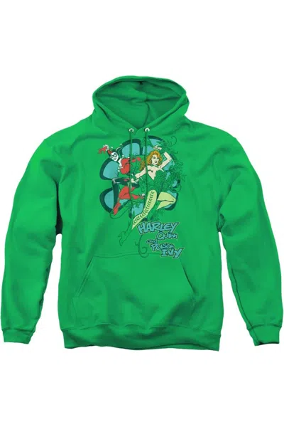 Gildan Dc Comics Harley And Ivy Adult Pull Over Hoodie / Hooded Sweatshirt In Green