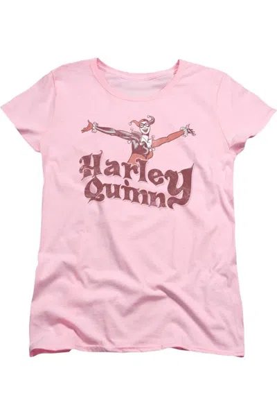 Gildan Dc Comics Harley Hop Vintage Short Sleeve Womens Tee / T-shirt In Pink