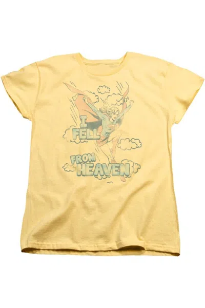 Gildan Dc Comics Heaven Short Sleeve Womens Tee / T-shirt In Yellow