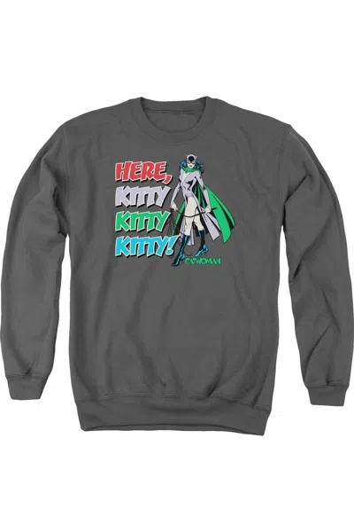 Gildan Dc Comics Here Kitty Adult Crewneck Sweatshirt In Pink