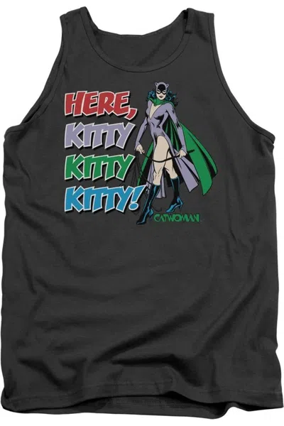 Gildan Dc Comics Here Kitty Adult Tank Top In Pink