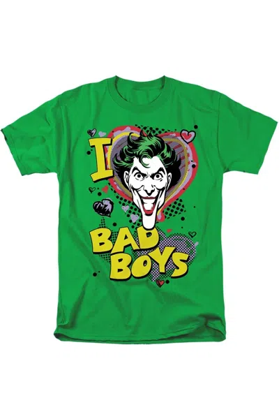 Gildan Dc Comics I Heart Bad Boys 2 Short Sleeve Adult Tee / T-shirt In Green