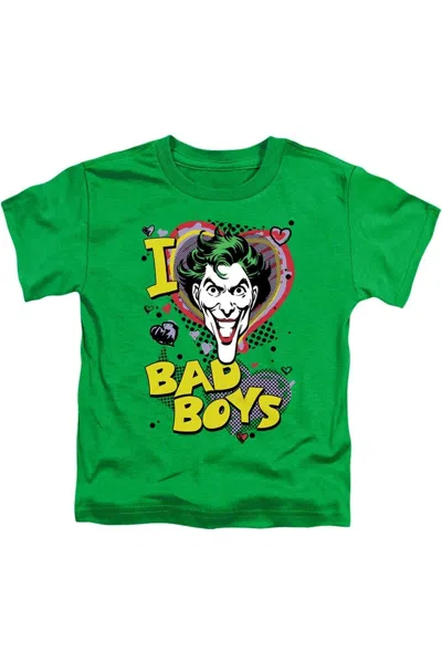 Gildan Kids' Dc Comics I Heart Bad Boys 2 Short Sleeve Toddler Tee / T-shirt In Metallic