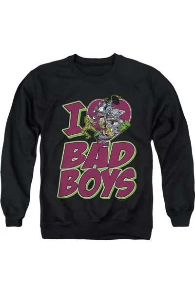 Gildan Dc Comics I Heart Bad Boys Adult Crewneck Sweatshirt In Black