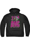 Gildan Dc Comics I Heart Bad Boys Adult Pull Over Hoodie / Hooded Sweatshirt In Black