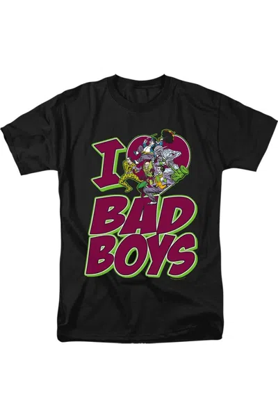 Gildan Dc Comics I Heart Bad Boys Short Sleeve Adult Tee / T-shirt In Black
