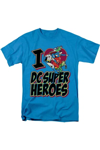 Gildan Dc Comics I Heart Dc Comics Short Sleeve Adult Tee / T-shirt In Blue