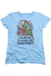 Gildan Dc Comics I Love A Man In Uniform Short Sleeve Womens Tee / T-shirt In Blue