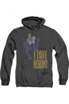 Gildan Dc Comics I Love Nerds Adult Heather Hoodie / Hooded Sweatshirt In Black