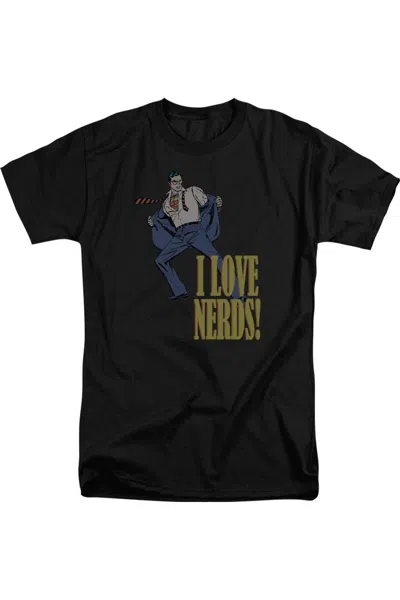 Gildan Dc Comics I Love Nerds Short Sleeve Adult Tall Tee / T-shirt In Black