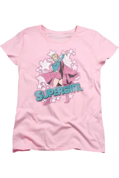 Gildan Dc Comics Im Supergirl Short Sleeve Womens Tee / T-shirt In Pink