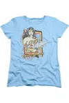 Gildan Dc Comics Invisible Jet Short Sleeve Womens Tee / T-shirt In Blue
