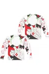 Gildan Dc Comics Joker/harley Inline (front/back Print) Long Sleeve Adult Poly Crew Tee / T-shirt In White