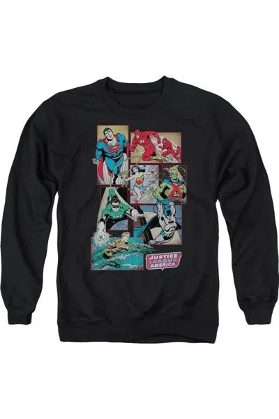Gildan Dc Comics Justice League Boxes Adult Crewneck Sweatshirt In Black