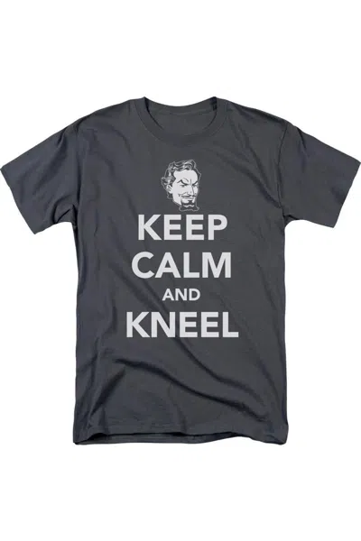 Gildan Dc Comics Keep Calm And Kneel Short Sleeve Adult Tee / T-shirt In Gray