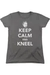 Gildan Dc Comics Keep Calm And Kneel Short Sleeve Womens Tee / T-shirt In Pink