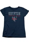 Gildan Dc Comics Krpton Lifting Short Sleeve Womens Tee / T-shirt In Blue