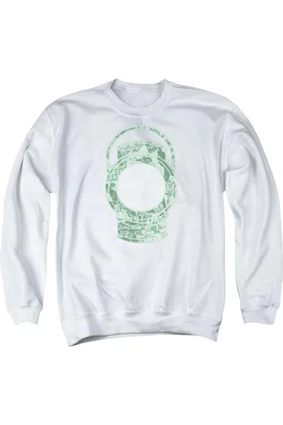 Gildan Dc Comics Lantern Cover Adult Crewneck Sweatshirt In White
