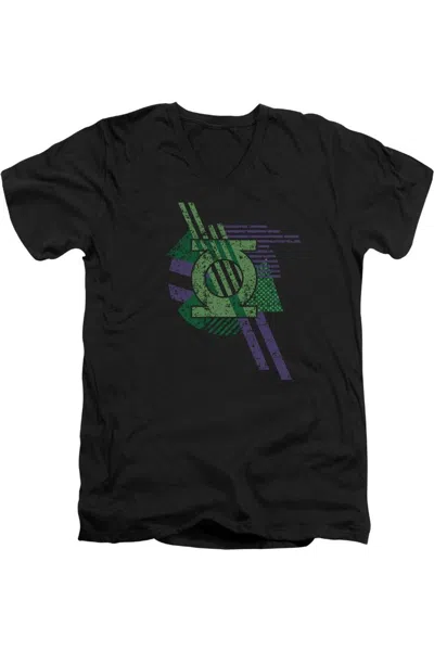 Gildan Dc Comics Lantern Shapes Short Sleeve Adult V Neck Tee / T-shirt In Black