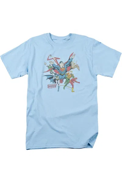 Gildan Dc Comics Lead The Charge Short Sleeve Adult Tee / T-shirt In Blue