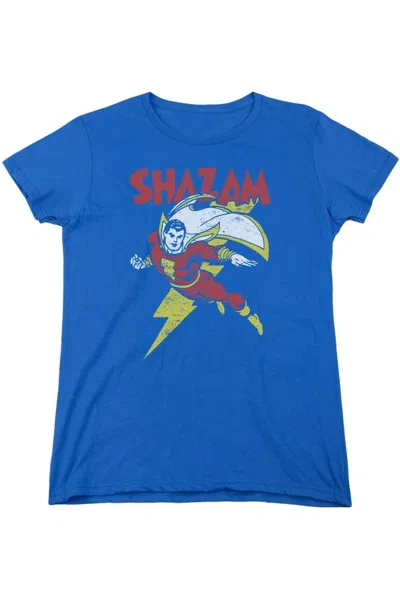 Gildan Dc Comics Lets Fly Short Sleeve Womens Tee / T-shirt In Blue