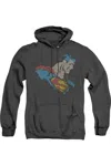 Gildan Dc Comics Lite Brite Superman Adult Heather Hoodie / Hooded Sweatshirt In Black