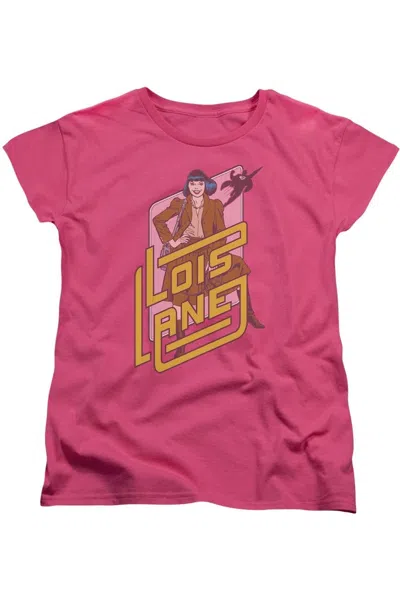 Gildan Dc Comics Lois Lane Short Sleeve Womens Tee / T-shirt In Pink