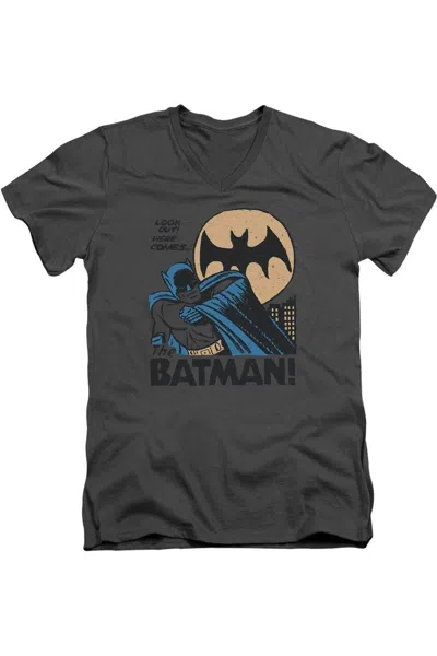 Gildan Dc Comics Look Out Short Sleeve Adult V Neck Premium Cotton Tee / T-shirt In Pink