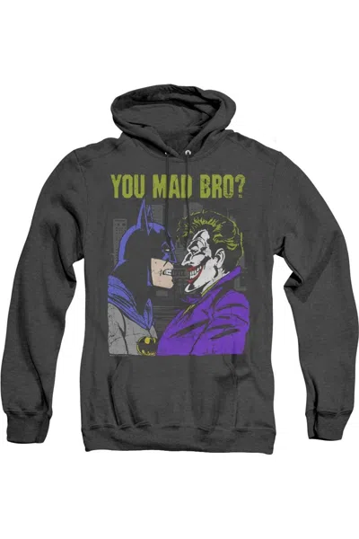 Gildan Dc Comics Mad Bro Adult Heather Hoodie / Hooded Sweatshirt In Black