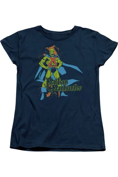Gildan Dc Comics Martian Manhunter Short Sleeve Women´s Tee / T-shirt In Blue